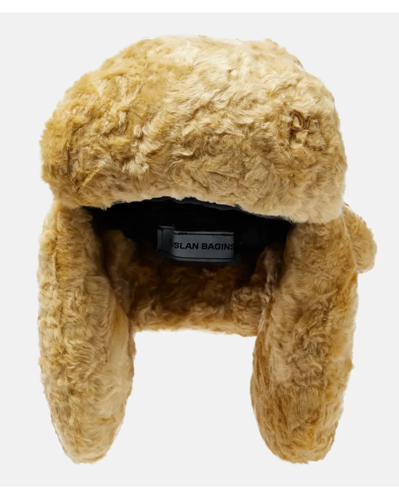 RUSLAN BAGINSKIY Cappello in pelliccia sintetica Beige