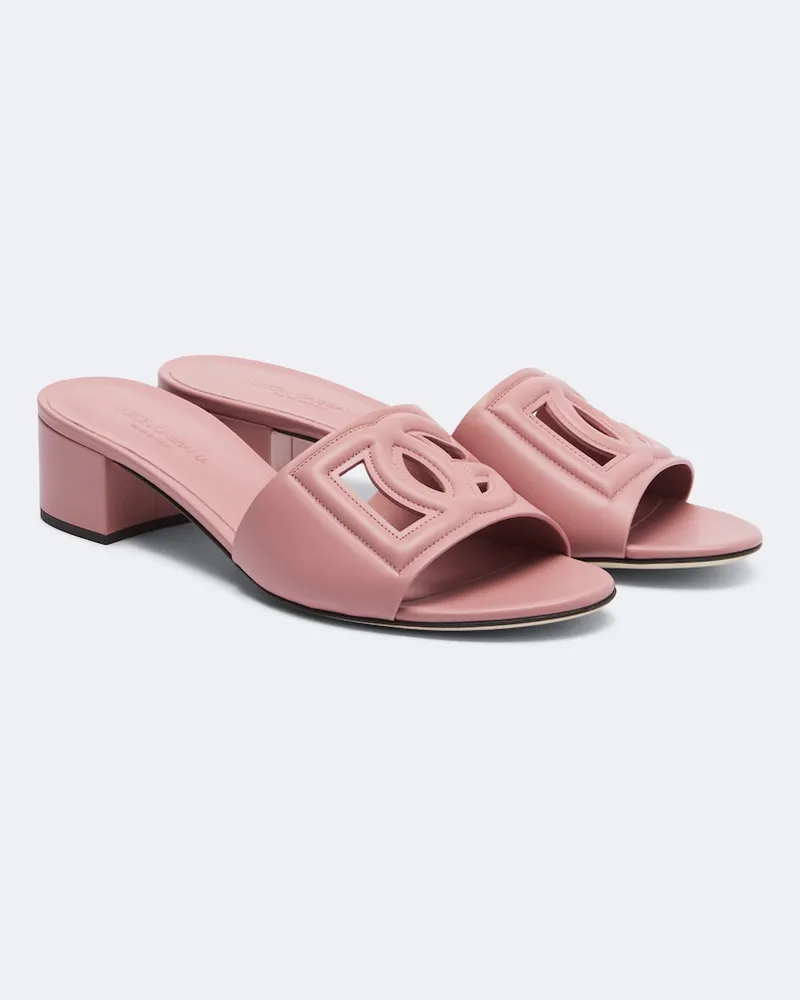 Dolce & Gabbana Mules DG in pelle Rosa