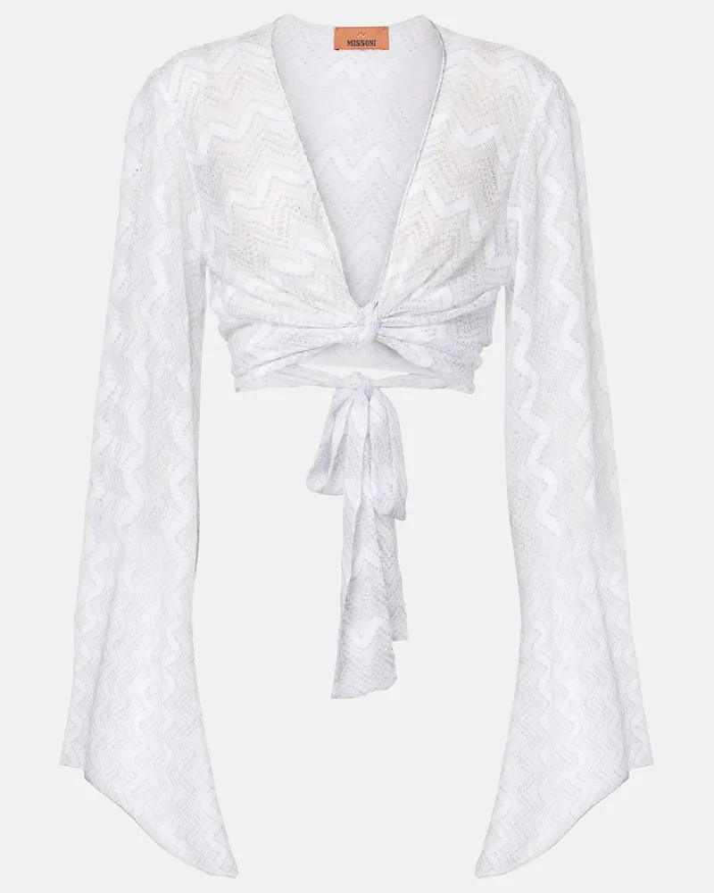 Missoni Blusa cropped a zig-zag Bianco