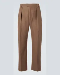 Loro Piana Pantaloni regular Reinga in lana e cashmere Marrone