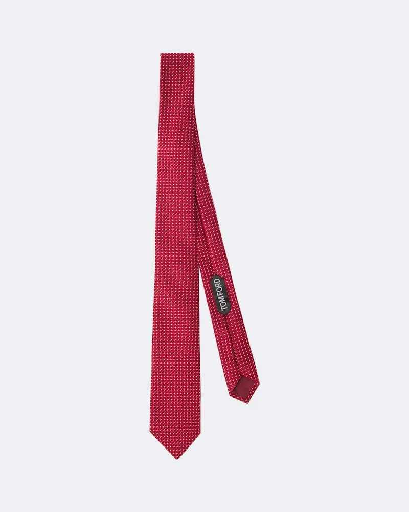 Tom Ford Cravatta in seta jacquard Rosso