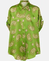 ALEMAIS Alémais Camicia Dice in seta con stampa paisley Verde