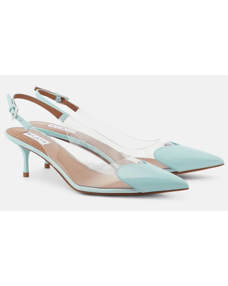 Alaïa Alaïa Pumps slingback Le Cœur in PVC e vernice Blu