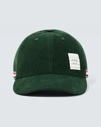 Thom Browne Cappello da baseball in velluto a coste Verde