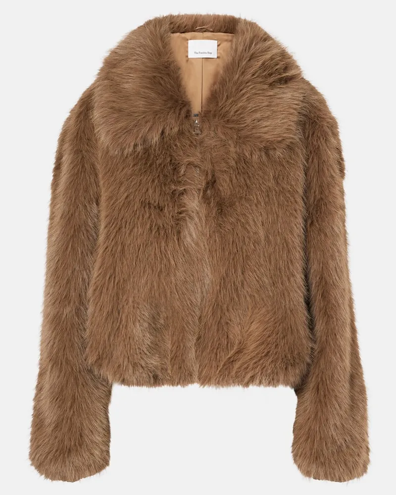 FRANKIE Shop Giacca Hope in pelliccia sintetica Marrone