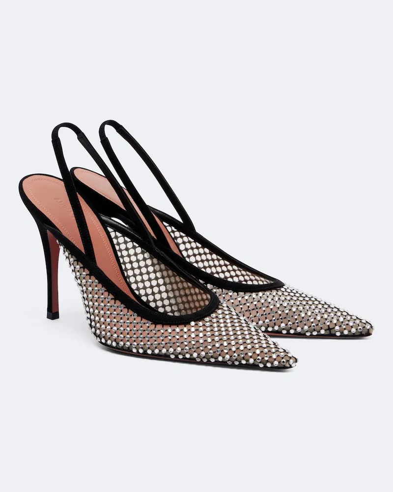 Amina Muaddi Pumps slingback Felicia in rete Nero