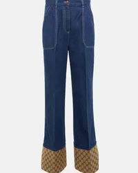 Gucci Jeans con canvas GG Blu