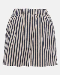 FRANKIE Shop Shorts Lui in misto cotone a righe Blu