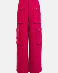 Amiri Pantaloni cargo a gamba larga in bouclé Rosa