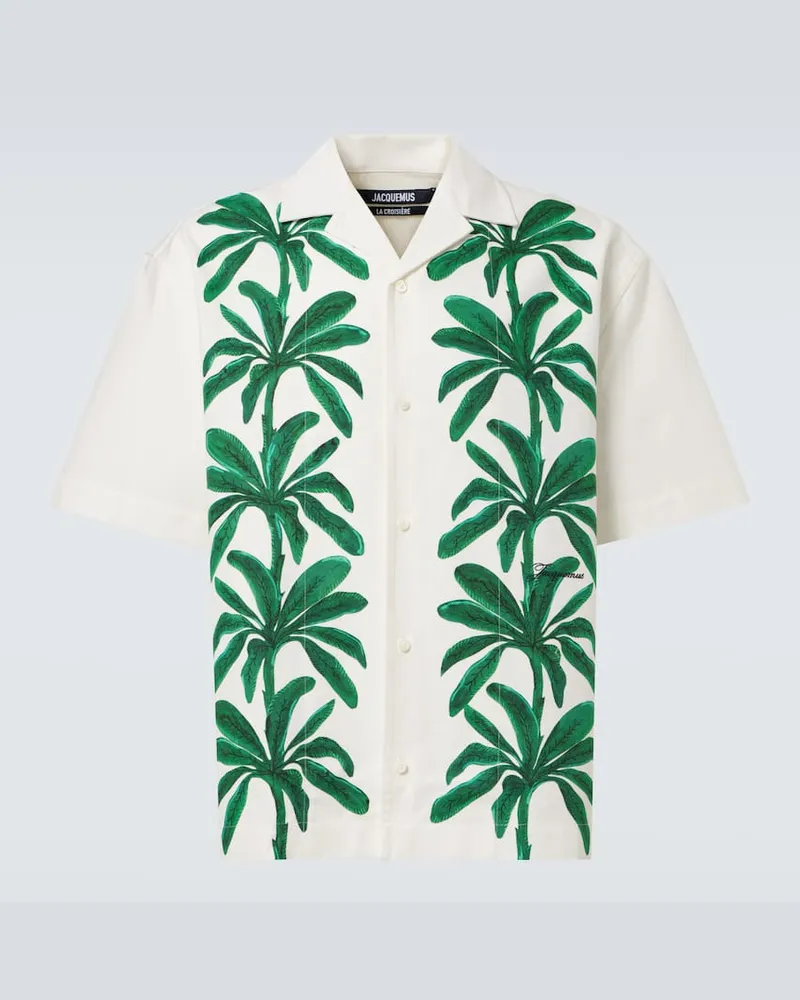 Jacquemus Camicia bowling Jean in cotone con stampa Bianco