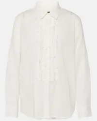 Nili Lotan Camicia Nathael Ruffle in cotone Bianco