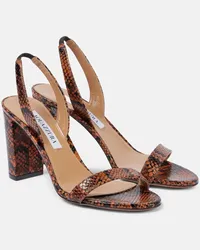 Aquazzura Sandali slingback 85 in pelle con stampa Marrone