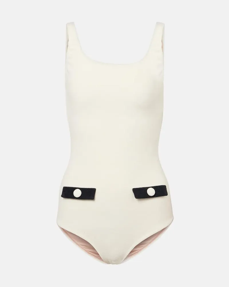 Adriana Degreas Costume intero in spugna di misto cotone Bianco