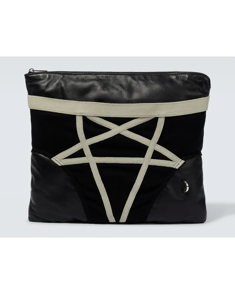 Rick Owens Pochette Pentabrief in pelle Nero