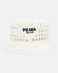 Prada Cappello da pescatore effetto rafia Bianco