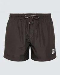 Dolce & Gabbana Shorts DG in tessuto tecnico Marrone