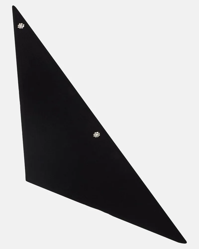 Simone Rocha Sciarpa in cashmere con cristalli Nero