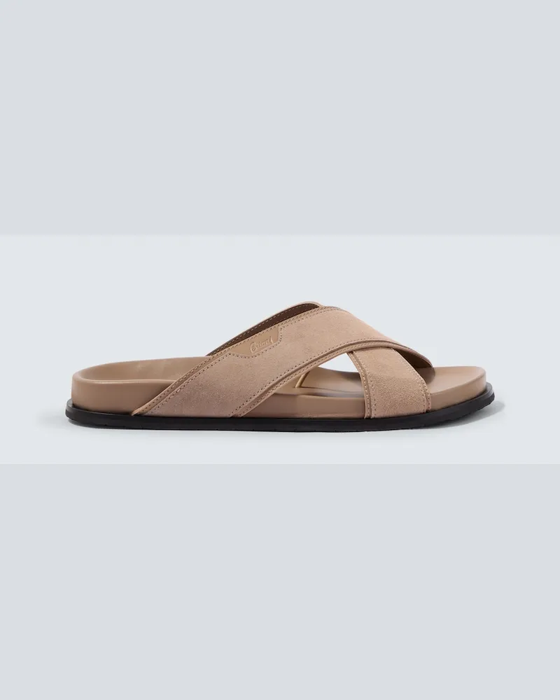Brioni Sandali in suede con pelle Beige