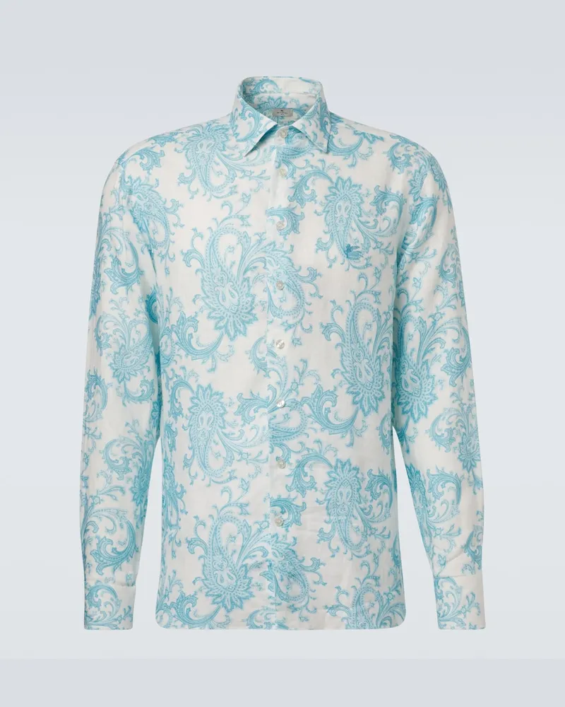 Etro Camicia in lino paisley Bianco