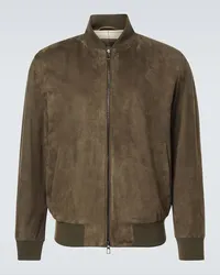 Loro Piana Bomber in suede Verde