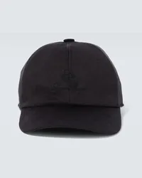 Loro Piana Cappello da baseball in cashmere Nero