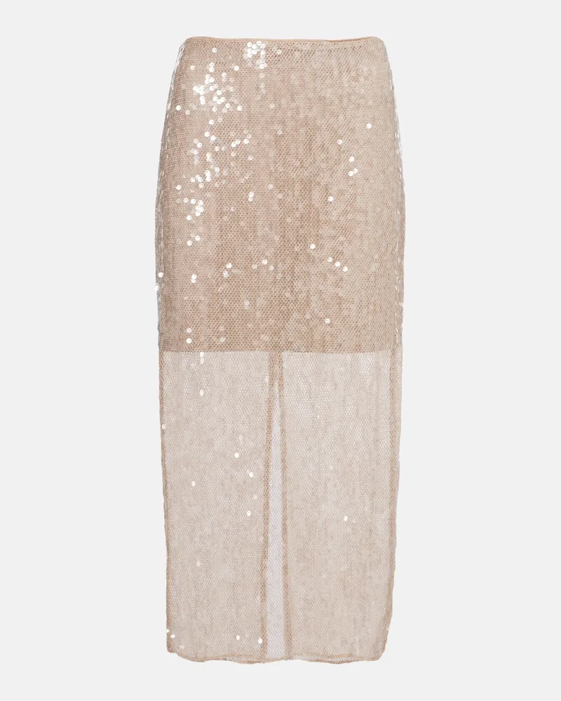 Veronica Beard Gonna midi Allora con paillettes Beige