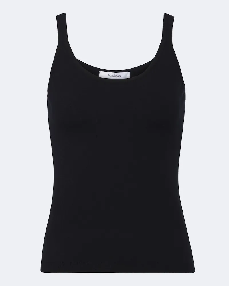 Max Mara Top in maglia di misto lana Nero