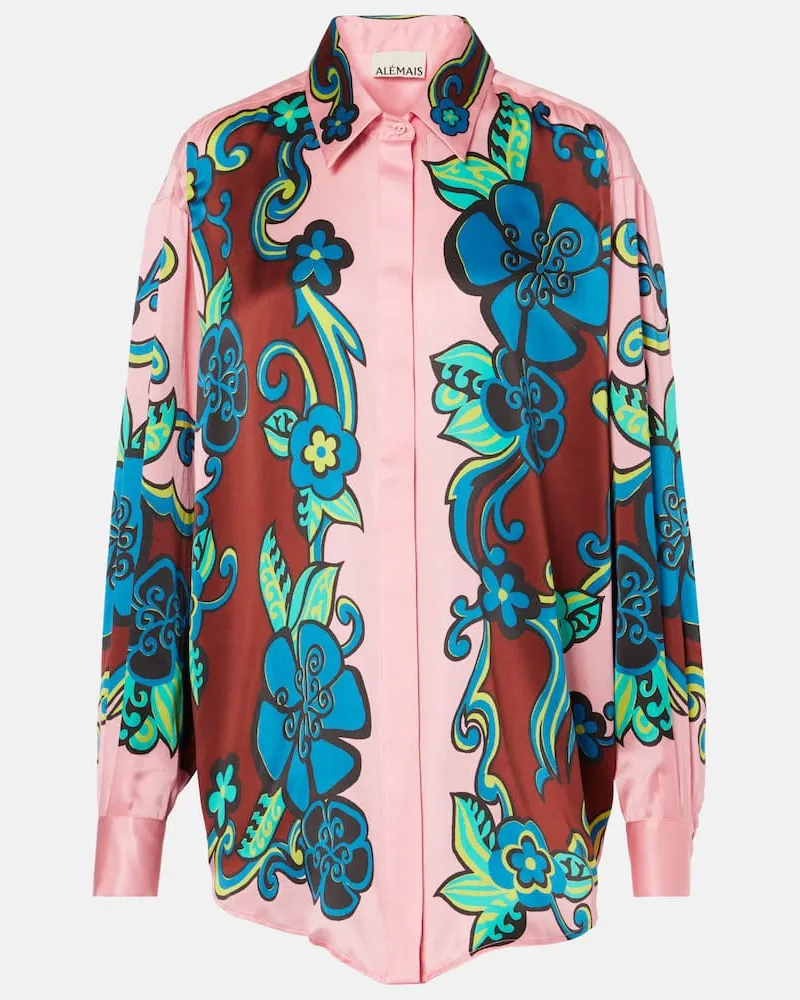 ALEMAIS AlÃ©mais Camicia in raso di seta con stampa Multicolore