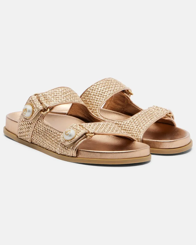 Jimmy Choo Sandali Fayence effetto rafia Oro
