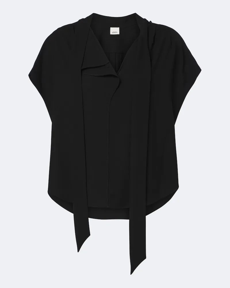 Isabel Marant Blusa Selene in crêpe Nero