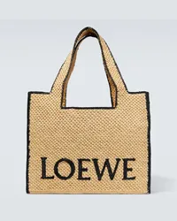 Loewe Borsa Slit Tote Large in rafia Beige