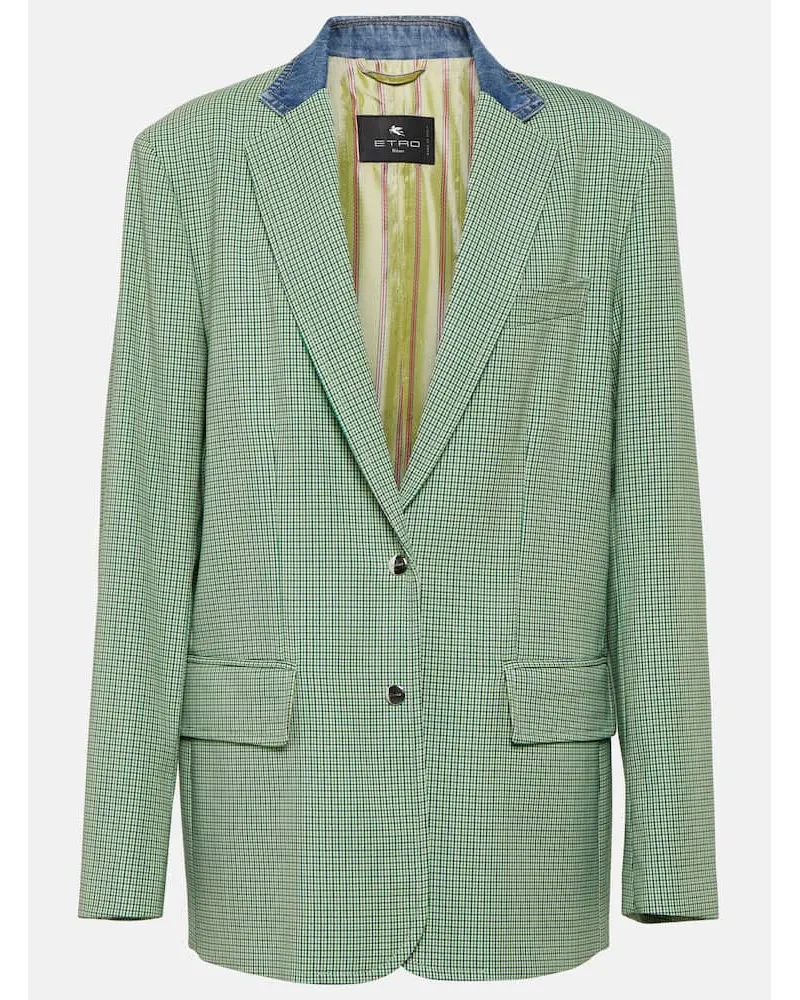 Etro Blazer pied-de-poule Verde