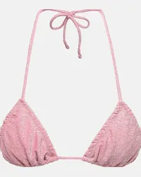 Reina Olga Top bikini a triangolo Guia in lurex Rosa