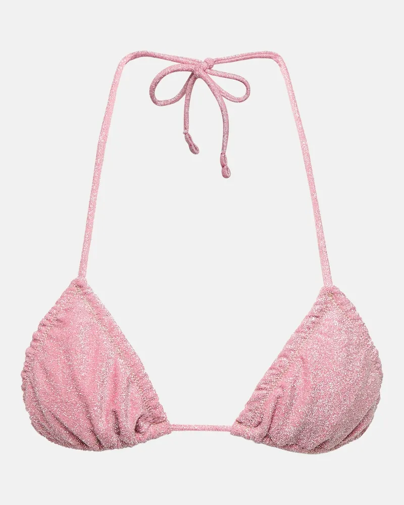 Reina Olga Top bikini a triangolo Guia in lurex Rosa