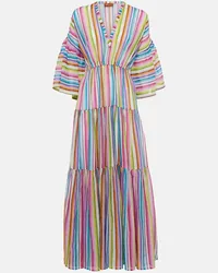 Missoni Abito lungo in cotone e seta a zig-zag Multicolore