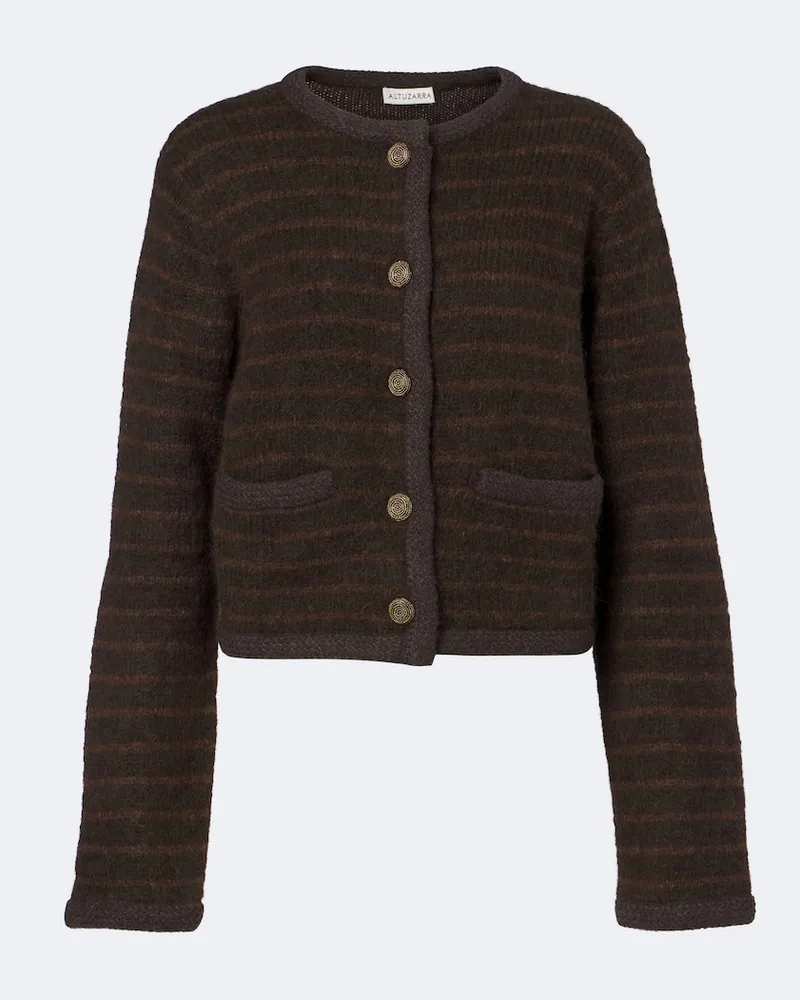 Altuzarra Giacca Mack in misto alpaca a righe Marrone