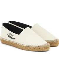 Saint Laurent Espadrillas in canvas con ricamo Beige