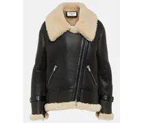 Giacca in pelle con shearling
