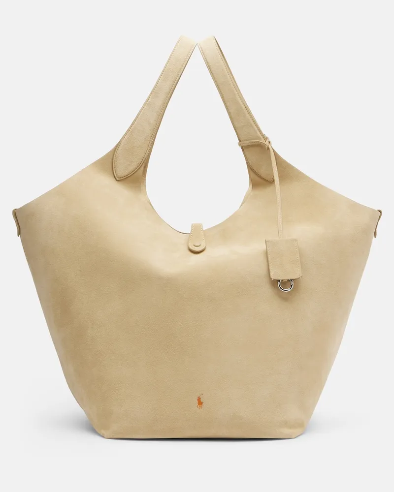 Ralph Lauren Borsa Polo Play Large in suede Beige