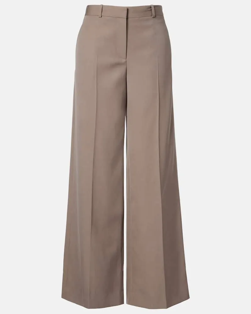 The Row Pantaloni a gamba larga Dender in lana Grigio