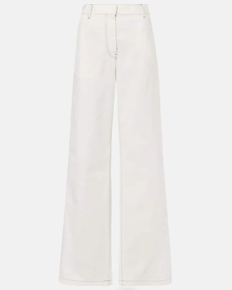 Dries van Noten Jeans regular a vita alta Bianco