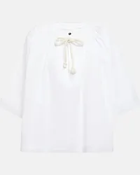 Jil Sander Top in cotone con pieghe Bianco