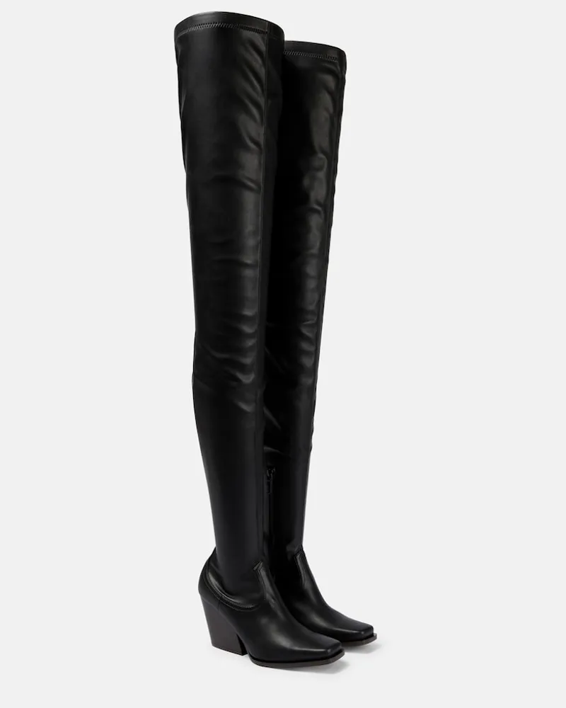 Stella McCartney Stivali cuissardes in similpelle Nero