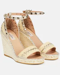 Valentino Garavani Espadrillas Rockstud con zeppa Beige