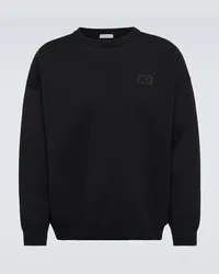 Valentino Garavani Pullover VLogo in misto lana Nero