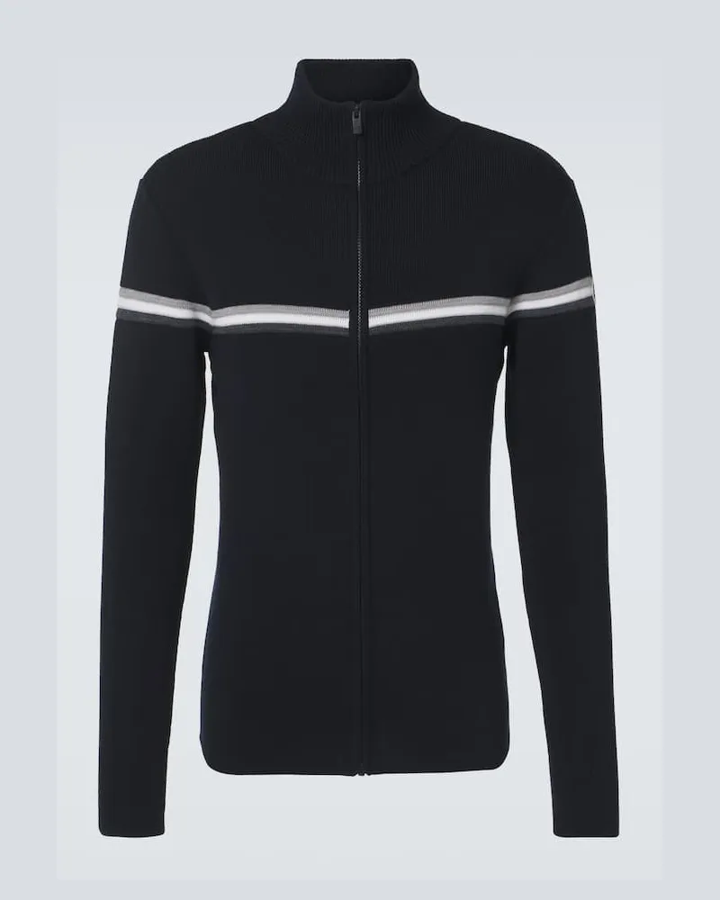 FUSALP Cardigan Wengen Fiz in lana con zip Blu