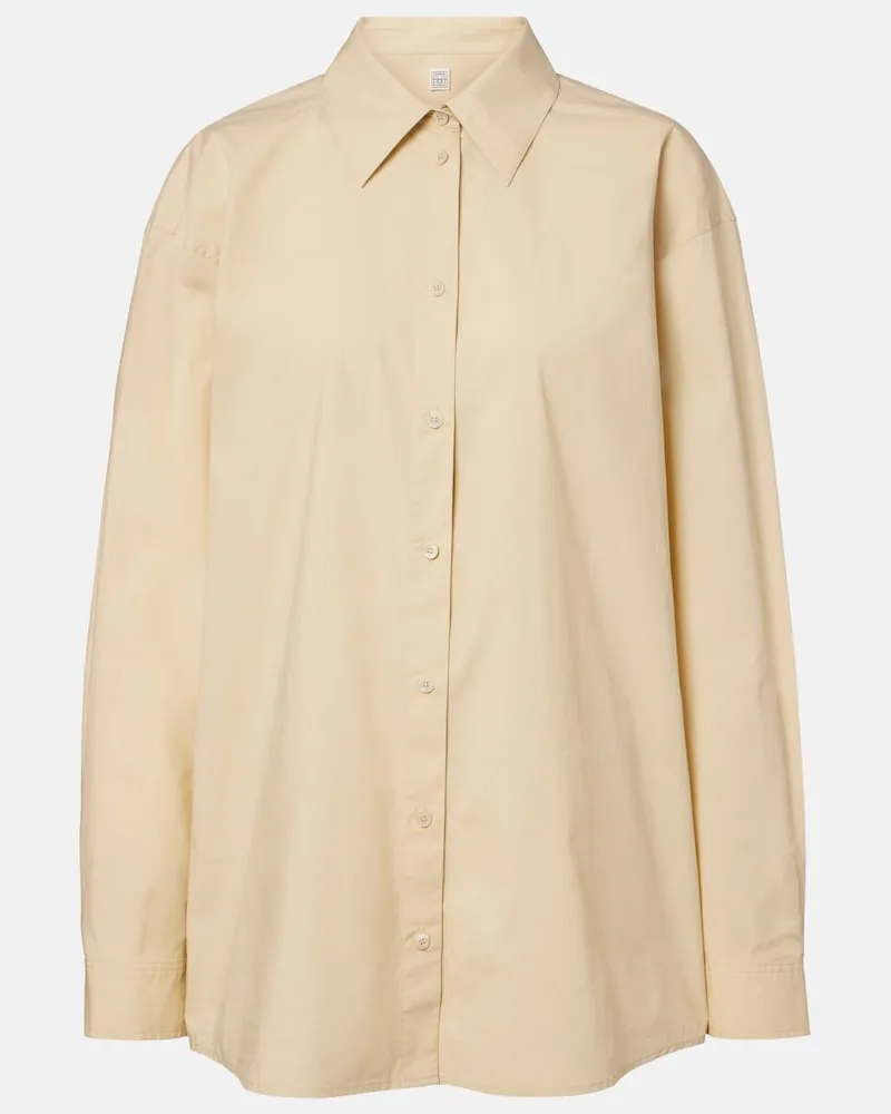 Totême Camicia in popeline di cotone oversize Beige