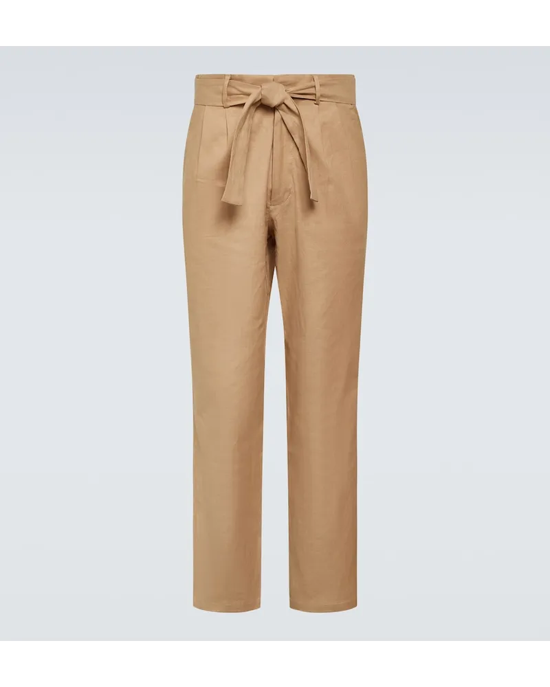 COMMAS Pantaloni regular in lino e cotone Beige