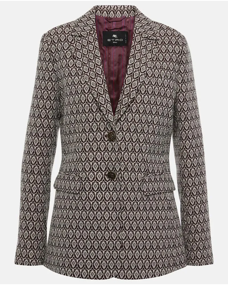 Etro Blazer in misto cotone con stampa Multicolore