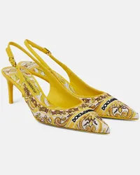 Dolce & Gabbana Pumps slingback Majolica con ricamo Giallo